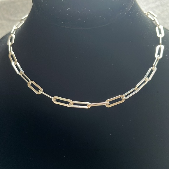 Paolo Romeo Made in Italy Sterling Silver paper clip necklace, 15-16 inches - Picture 15 of 16